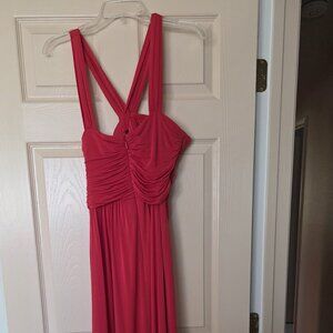 Never worn BCBG MaxAzria red evening gown with cross straps in the back